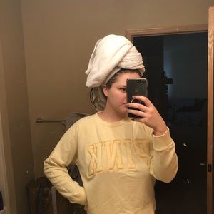 Pink by Victoria’s Secret pale yellow crew neck